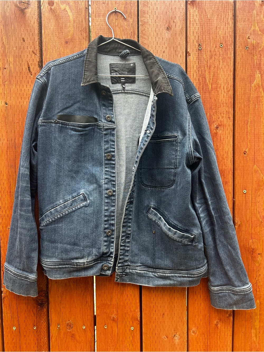 Tavik Faded Blue Denim Jacket with Dark Collar